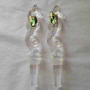 NEW WATERFORD CRYSTAL 2 SEAHORSE BOTTLE STOPPER